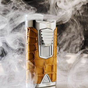COPY - Rocky Patel Statesman Nickle W/Camel Leather Triple Torch Lighter Life W…